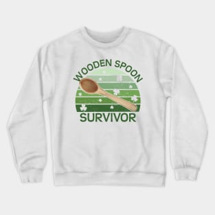 Wooden Spoon Survivor Funny St Paddys day Design Crewneck Sweatshirt